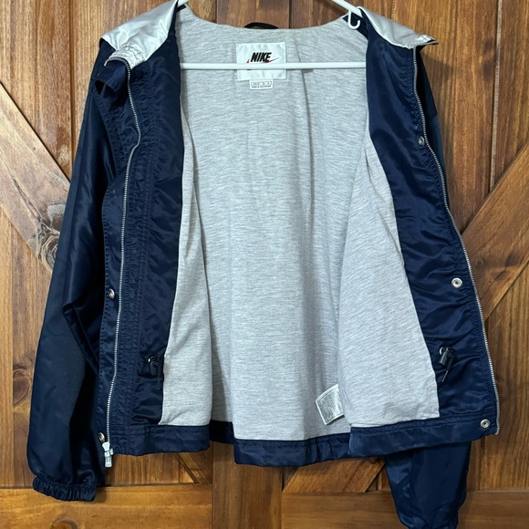 Nike Retro Y2K Vintage Bomber Hooded Jacket M (8-10) Navy - Picture 7 of 8